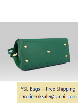 Saint Laurent Petit Cabas Y in Green Leather - Click Image to Close
